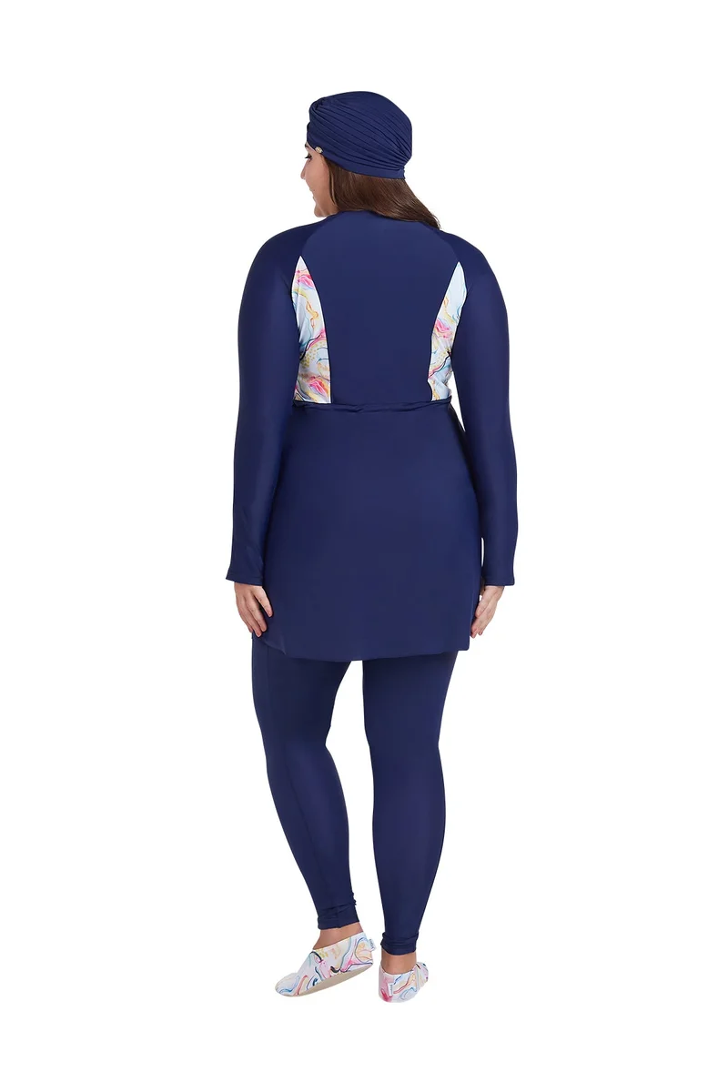 COEGA SUNWEAR  COEGA  Ladies Ladies Modest 2pc Swim Set Skirted - Blue Pink Marble for Women | Best Price UAE